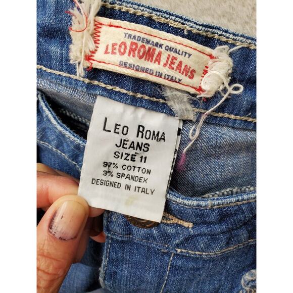 Leo Roma Crop Jeans Women's Size 11 Blue Denim Cotton Flap Pockets Straight Leg - Picture 6 of 7